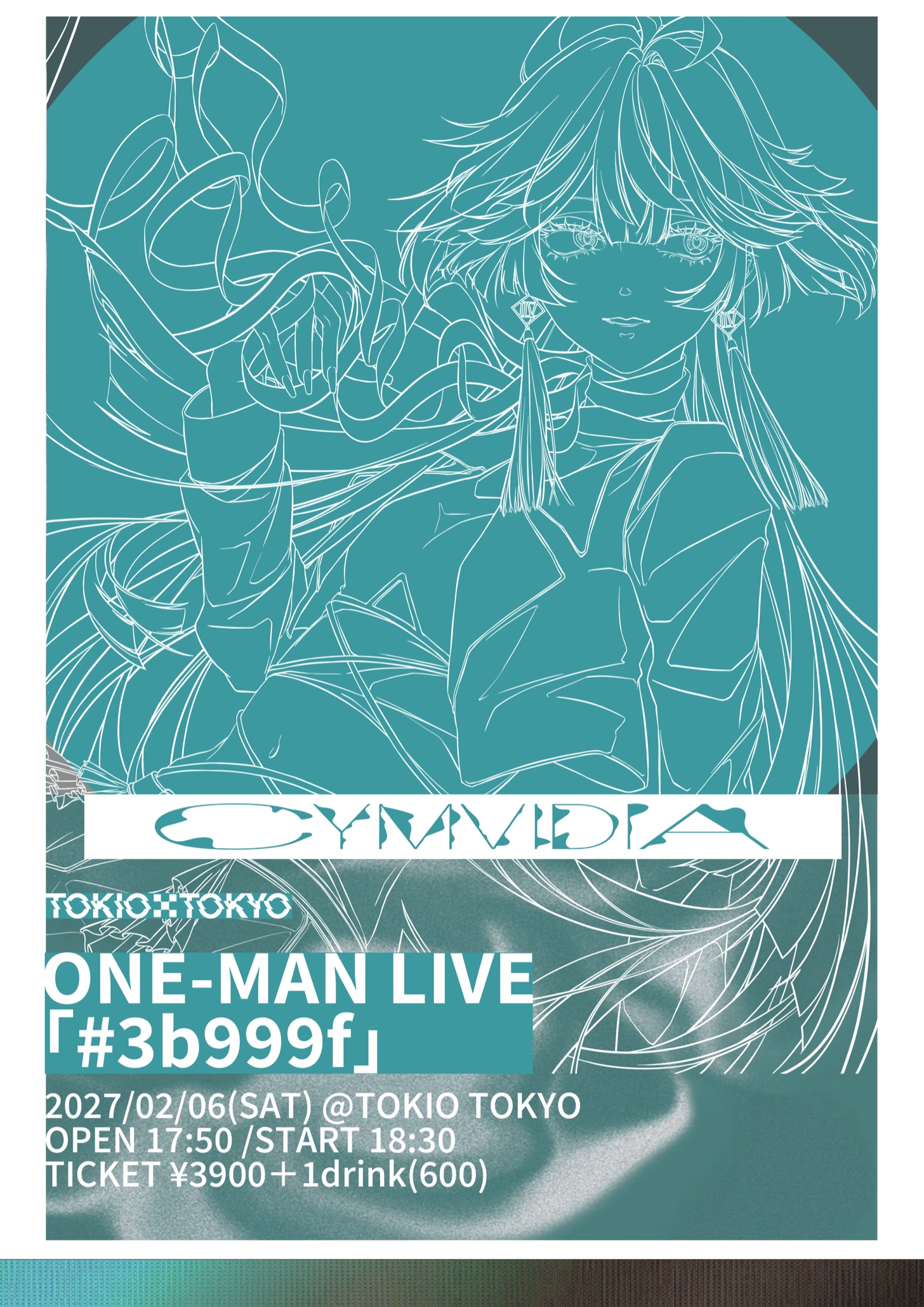 cymvidia ONE-MAN LIVE「#3b999f」ポスター